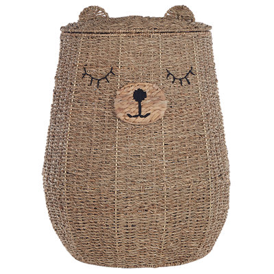 Beliani Kids Basket Teddy Bear Fulan Seagrass Natural from B&Q