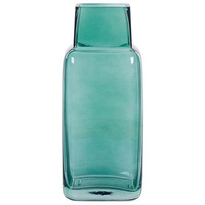 B&Q -  Flower Vase Merbaka Glass 26 Cm Emerald Green