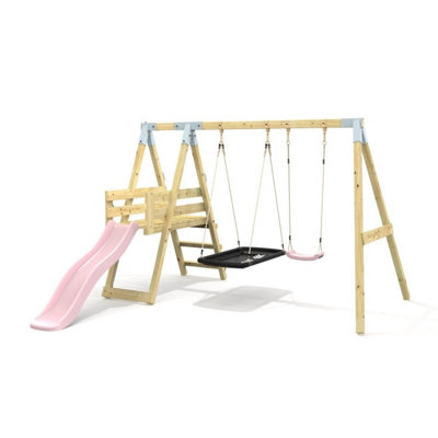 Rebo Premium Double Swing With Deck - Flex And Boat Dusky Pink