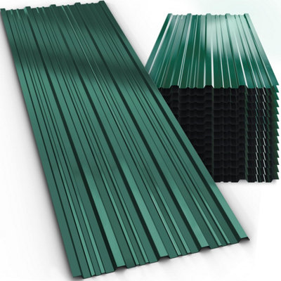 Gardebruk® Green Corrugated Roof Sheets 14Pcs 110X46cm 7M² - Image 2