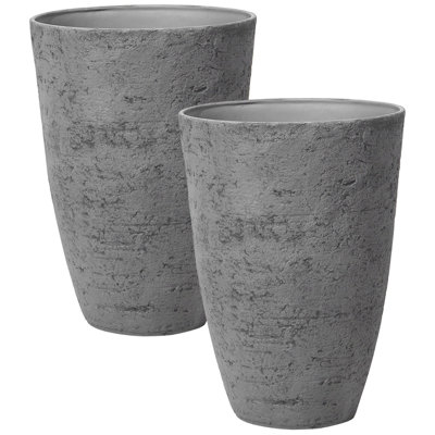 Beliani Set Of 2 Plant Pots Camia 51 Cm Grey from B&Q