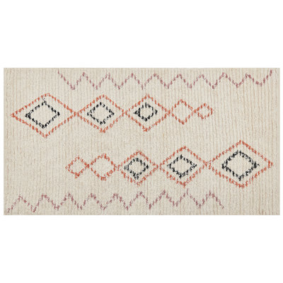B&Q -  Rug Guwahati Beige 80 X 150 Cm Cotton