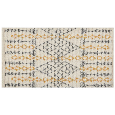 B&Q -  Rug Kadapa Beige 80 X 150 Cm Cotton