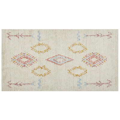 B&Q -  Rug Bettiah Beige 80 X 150 Cm Cotton