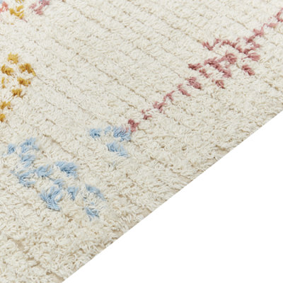 Beliani Beige Rug Bettiah 160 X 230 Cm Cotton