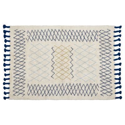 B&Q -  Rug Erzincan Beige 140 X 200 Cm Cotton