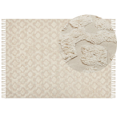B&Q -  Rug Aksaray Beige 160 X 230 Cm Cotton