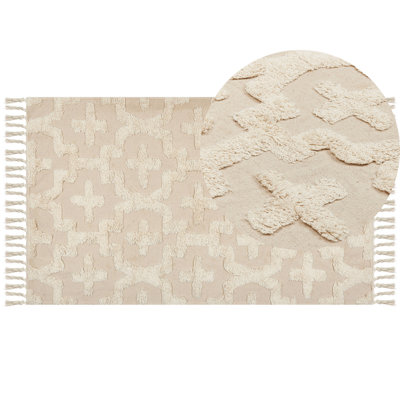 B&Q -  Rug Itanagar Beige 80 X 150 Cm Cotton