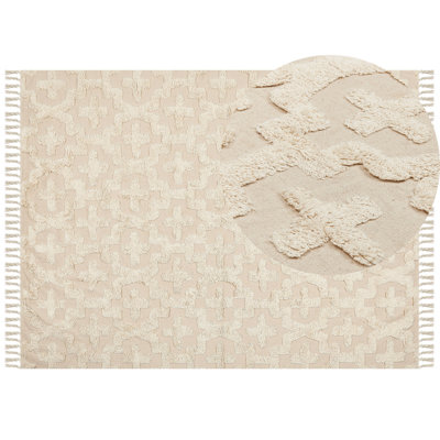 B&Q -  Rug Itanagar Beige 160 X 230 Cm Cotton