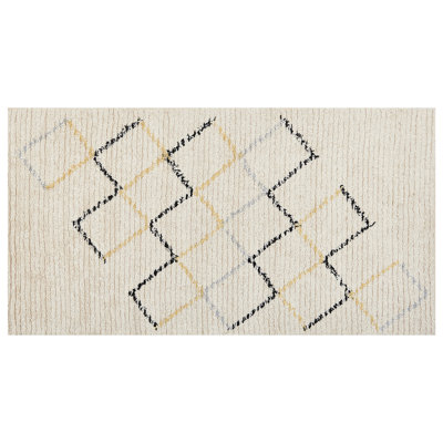 B&Q -  Rug Tezpur Beige 80 X 150 Cm Cotton