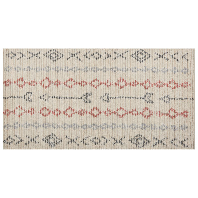 B&Q -  Rug Dispur Beige 80 X 150 Cm Cotton
