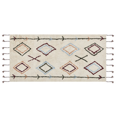 B&Q -  Rug Corum Beige 80 X 150 Cm Cotton