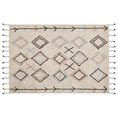 B&Q -  Rug Corum Beige 160 X 230 Cm Cotton