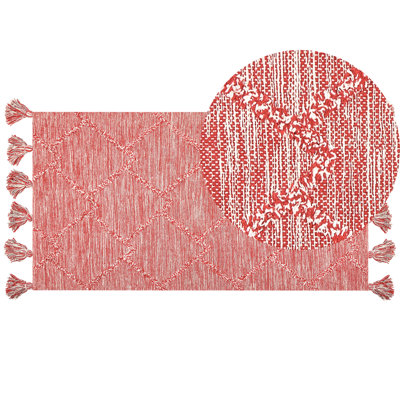 B&Q -  Rug Nigde Red 80 X 150 Cm Cotton