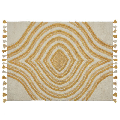 B&Q -  Rug Bingol Yellow 160 X 230 Cm Cotton