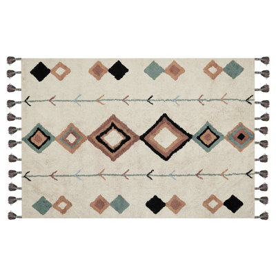 B&Q -  Rug Eskisehir Beige 140 X 200 Cm Cotton