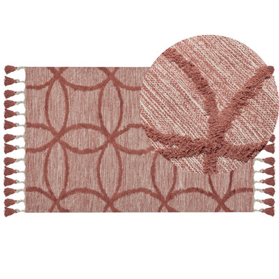 B&Q -  Rug Kirsehir Red 80 X 150 Cm Cotton