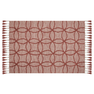 B&Q -  Rug Kirsehir Red 140 X 200 Cm Cotton