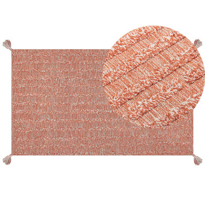 B&Q -  Rug Mugla Orange 80 X 150 Cm Cotton