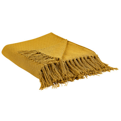 Beliani Blanket Yarsa Cotton 125 X 150 Cm Mustard from B&Q