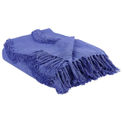Beliani Blanket Khari Cotton 125 X 150 Cm Violet from B&Q
