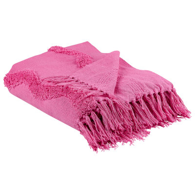 Beliani Blanket Khari Cotton 125 X 150 Cm Pink from B&Q