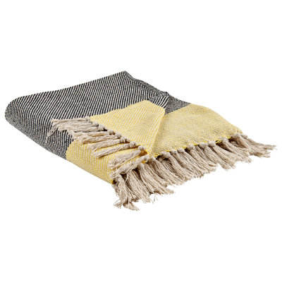 Beliani Blanket Lapu Cotton 125 X 150 Cm Mustard from B&Q