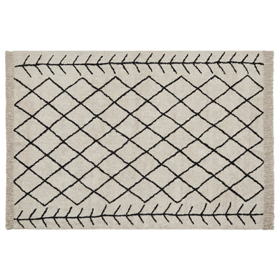 B&Q -  Rug Bozkir Beige 160 X 230 Cm Cotton