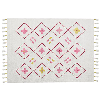 B&Q -  Kids Rug Cavus White 160 X 230 Cm Cotton