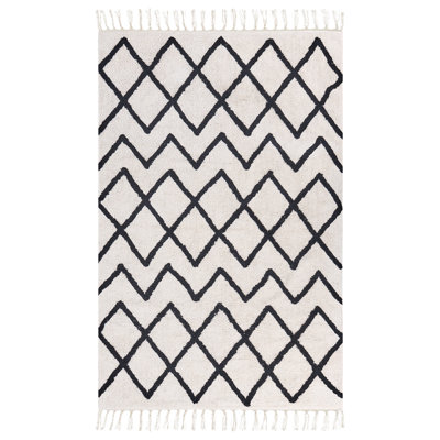 Beliani Beige Rug Eldes 160 X 230 Cm Cotton