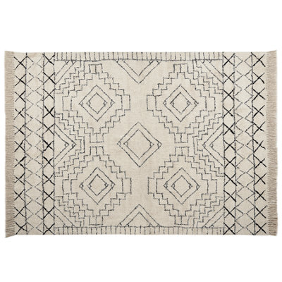B&Q -  Rug Zeyne Beige 160 X 230 Cm Cotton