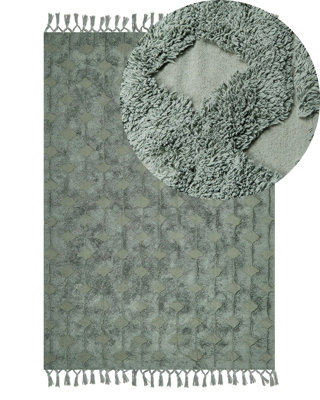 B&Q -  Rug Kars Green 140 X 200 Cm Cotton