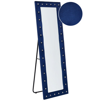 B&Q -  Standing Mirror Ansouis 150 Cm Velvet Navy Blue