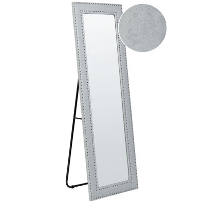 B&Q -  Standing Mirror Locronan 150 Cm Faux Leather Light Grey
