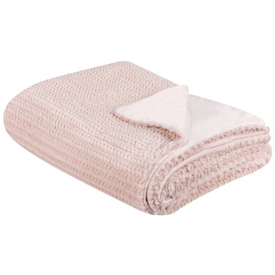 Beliani Blanket Bjas 150 X 200 Cm Pastel Pink from B&Q