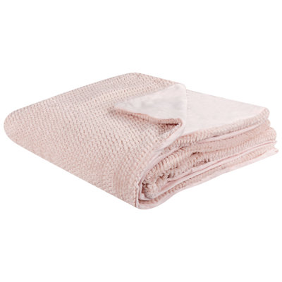 Beliani Blanket Bjas 200 X 220 Cm Pastel Pink from B&Q