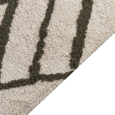 B&Q -  Rug Yesilkoy Dark Green 160 X 230 Cm Cotton
