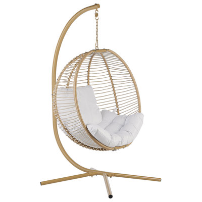 B&Q -  Hanging Chair With Stand Arco Metal Beige