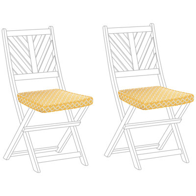 Beliani Set Of 2 Garden Chair Cushions Terni 37 X 34 Cm Yellow