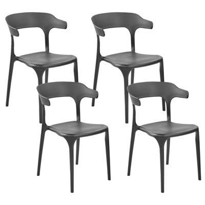 Beliani Set Of 4 Garden Chairs Gubbio Black