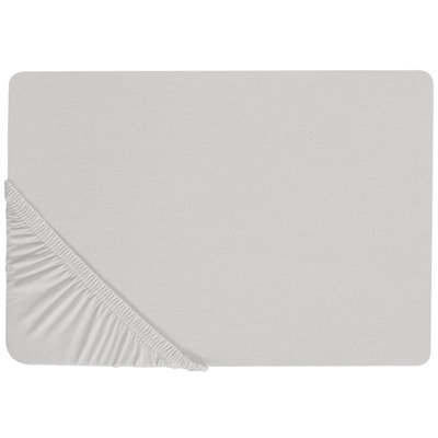 Beliani Fitted Sheet Janbu Cotton 200 X 200 Cm Light Grey from B&Q