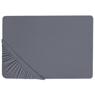 Beliani Fitted Sheet Janbu Cotton 90 X 200 Cm Dark Grey from B&Q