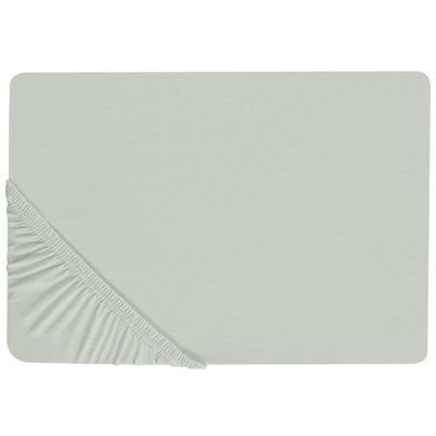 Beliani Fitted Sheet Janbu Cotton 200 X 200 Cm Light Green from B&Q
