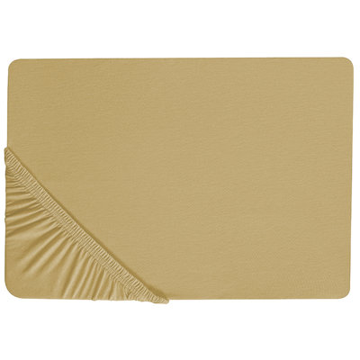 Beliani Fitted Sheet Janbu Cotton 140 X 200 Cm Olive Green from B&Q