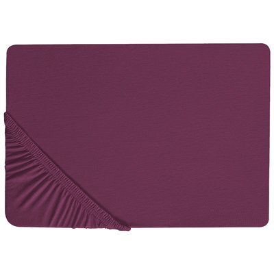 Beliani Fitted Sheet Janbu Cotton 90 X 200 Cm Burgundy from B&Q