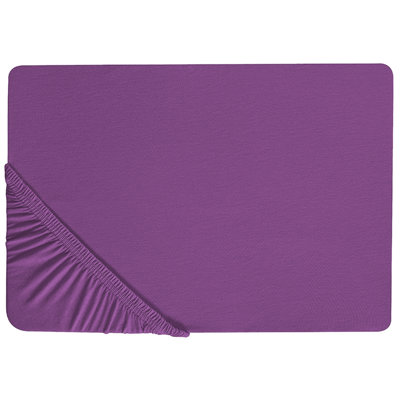 Beliani Fitted Sheet Janbu Cotton 90 X 200 Cm Purple from B&Q