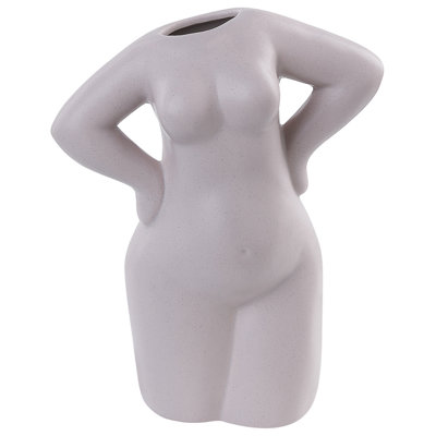 Beliani Flower Vase Kilkis Ceramic 24 Cm Beige from B&Q