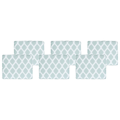 Beliani Set Of 6 Garden Chair Cushions Tolve 39 X 31 Cm Mint Green