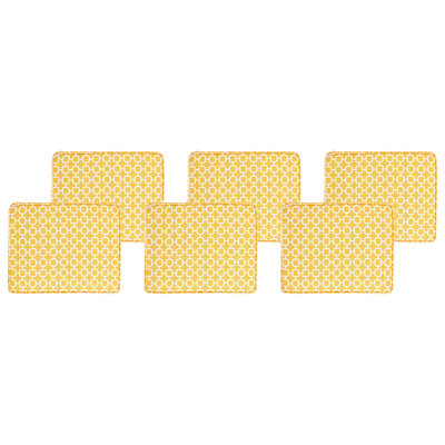 Beliani Set Of 6 Garden Chair Cushions Tolve 39 X 31 Cm Yellow