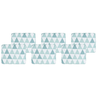 Beliani Set Of 6 Garden Chair Cushions Tolve 39 X 31 Cm Light Blue